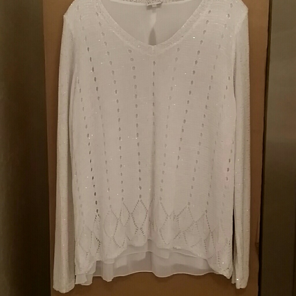 Light weight lined sweater with mini sequin detail